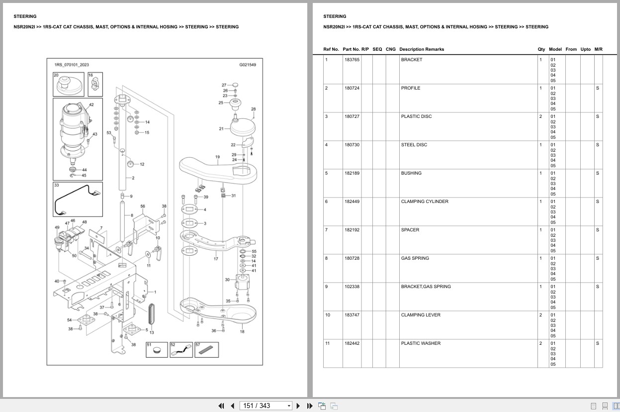 Caterpillar Forklift NSR20N2I Europe Parts Catalog (2)
