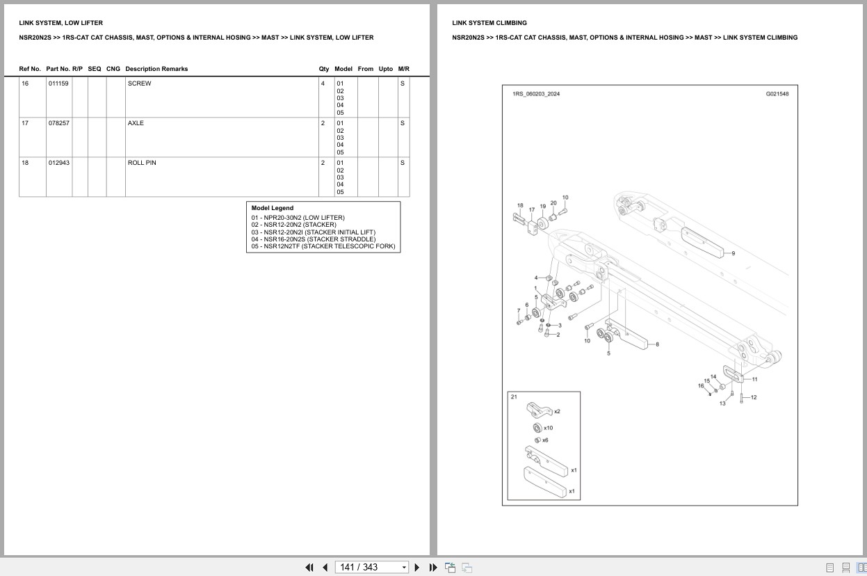 Caterpillar Forklift NSR20N2S Europe Parts Catalog (2)