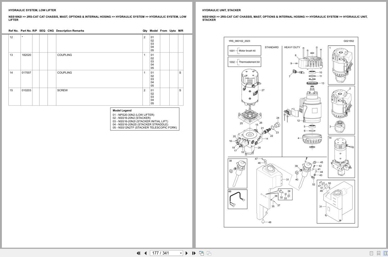 Caterpillar Forklift NSS16N2I Europe Parts Catalog (2)