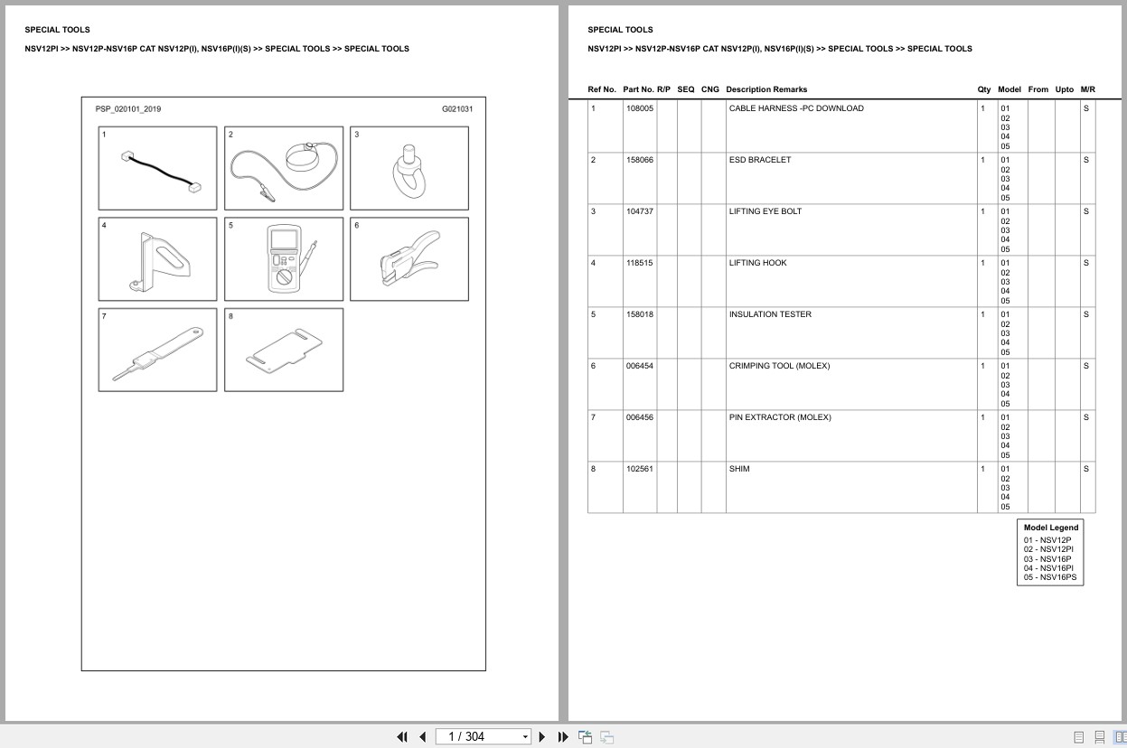 Caterpillar Forklift NSV12PI NSV12P NSV16P NSV12P(I) NSV16P(I)(S) Europe Parts Catalog (1)