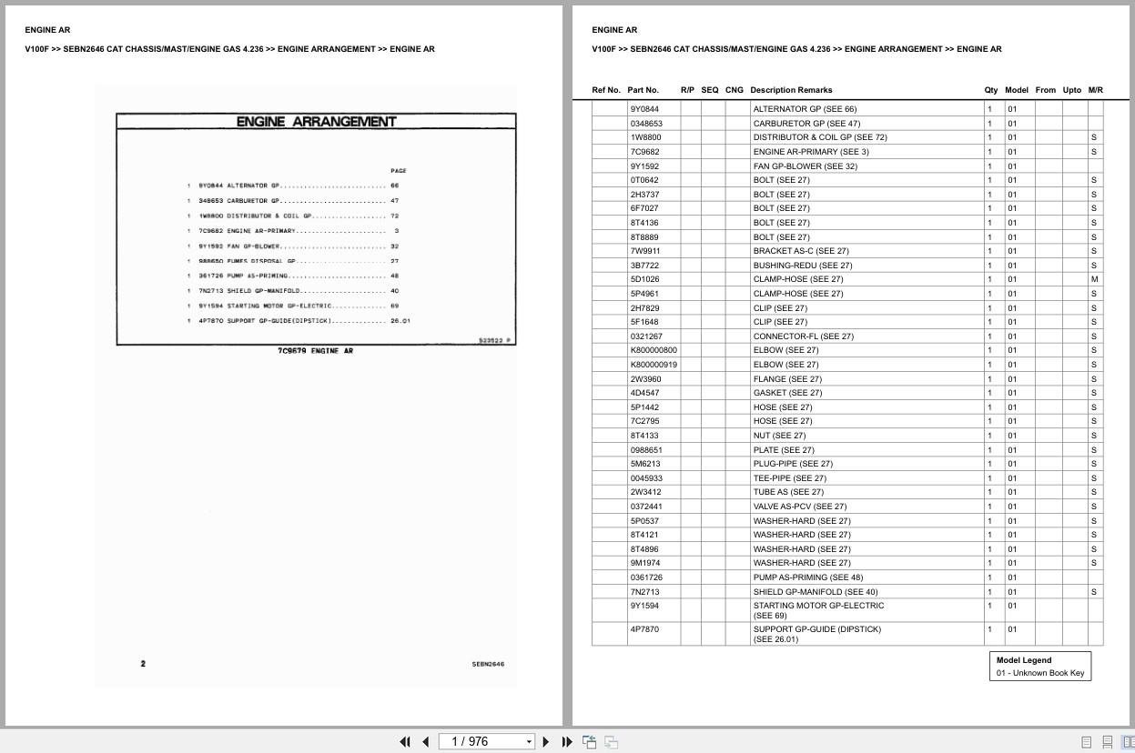 Caterpillar Forklift V100F Europe Parts Catalog (1)