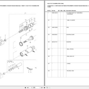 Caterpillar Forklift V120A30 45 C Mast Attachment (V120A 4V135A 4A150A30 45) Europe Parts Catalog 98797 92A10 (1)