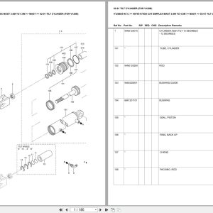 Caterpillar Forklift V120B30 45 C Simplex Mast 3.0M TO 4.5M Europe Parts Catalog 98795 97A00 (1)