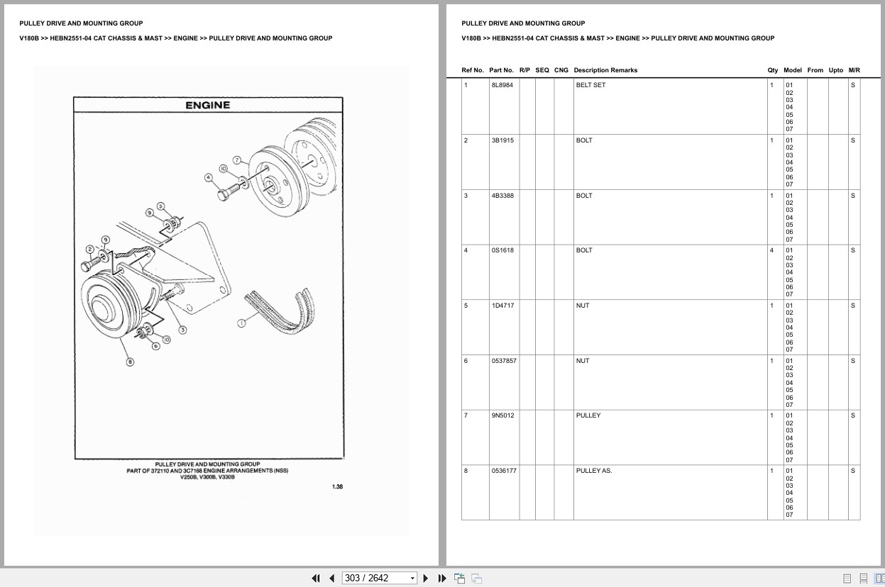 Caterpillar Forklift V180B Europe Parts Catalog (2)
