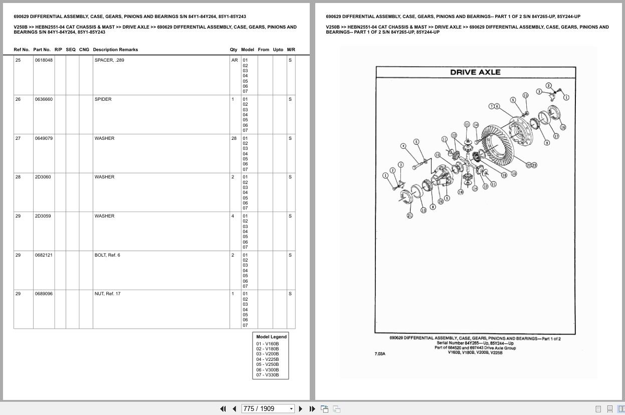 Caterpillar Forklift V250B Europe Parts Catalog (2)
