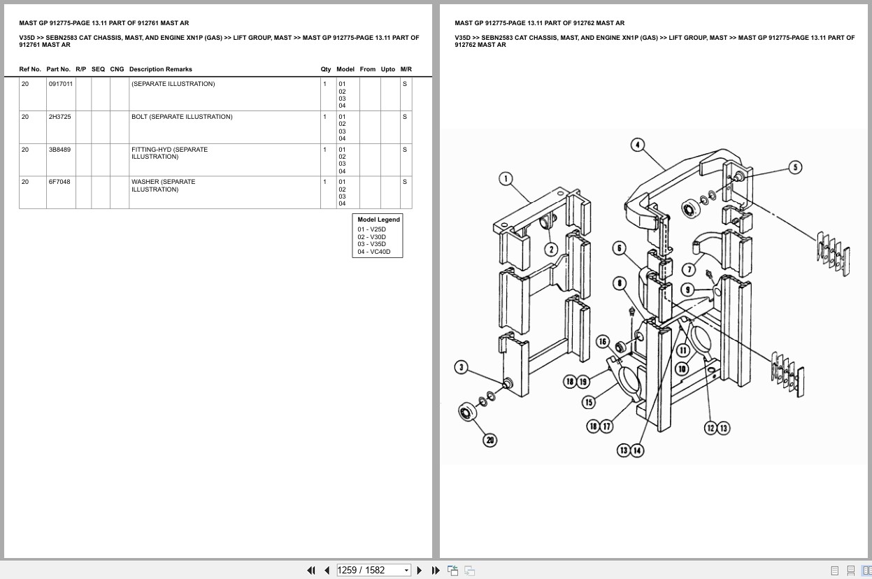 Caterpillar Forklift V35D Europe Parts Catalog (2)