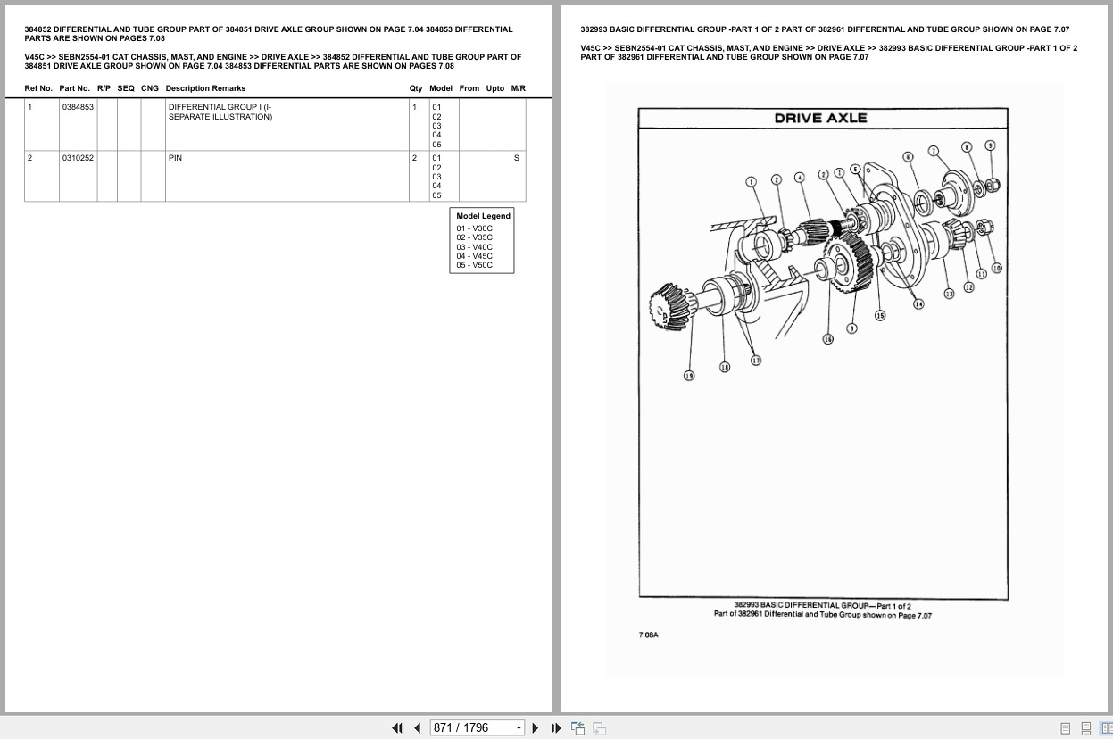 Caterpillar Forklift V45C Europe Parts Catalog (2)
