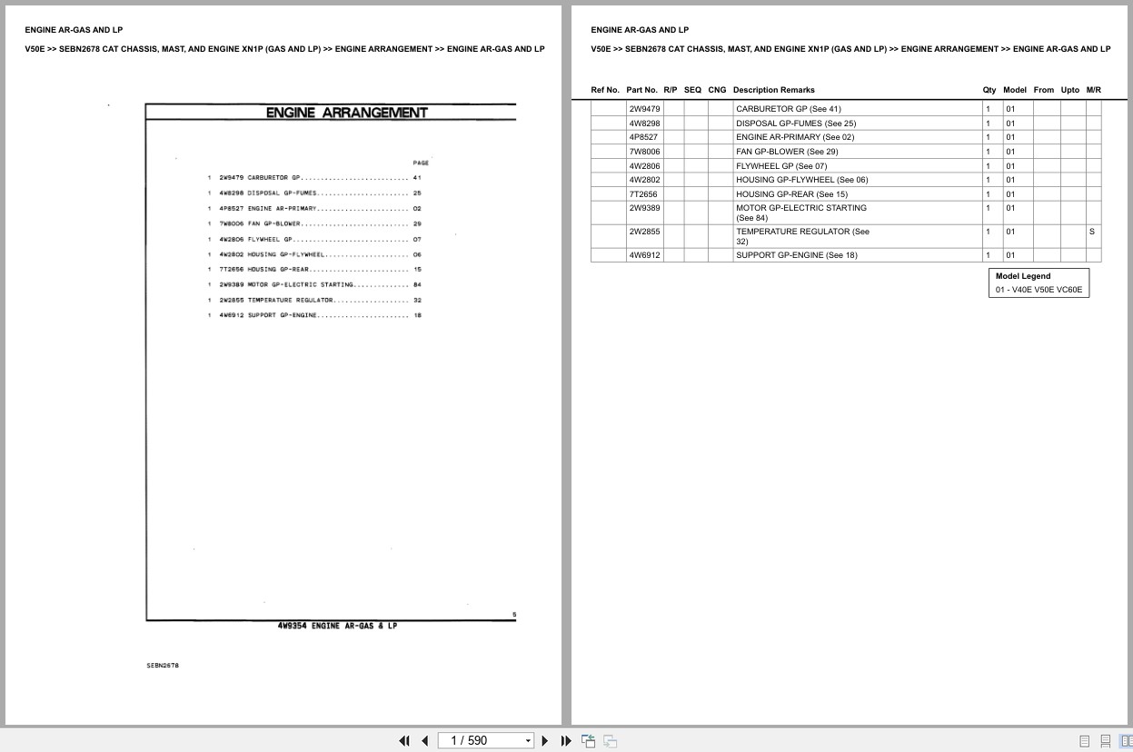Caterpillar Forklift V50E Europe Parts Catalog (1)