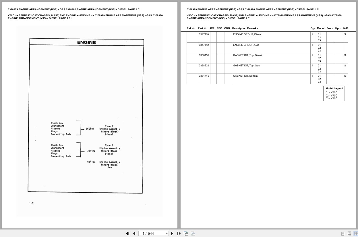 Caterpillar Forklift V60C Europe Parts Catalog (1)