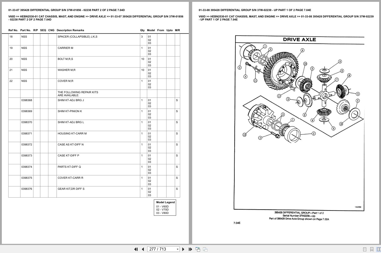 Caterpillar Forklift V60D Chassis Mast Engine Europe Parts Catalog HEBN2530 01 (2)