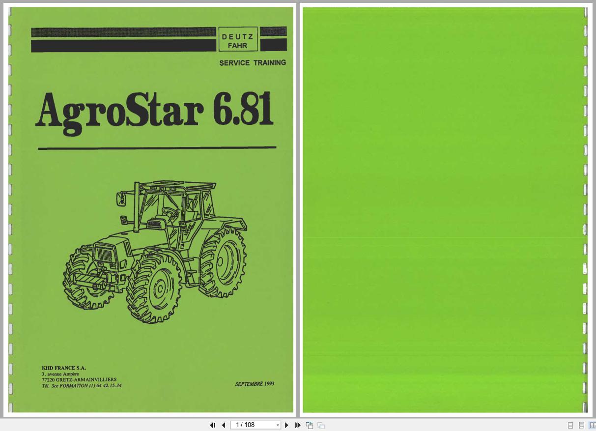 Deutz Fahr Tractor AgroStar 6.81 Service Training (1)
