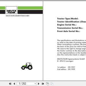 Deutz Fahr Tractor Agrotron 160 175 200 Operators Manual (1)