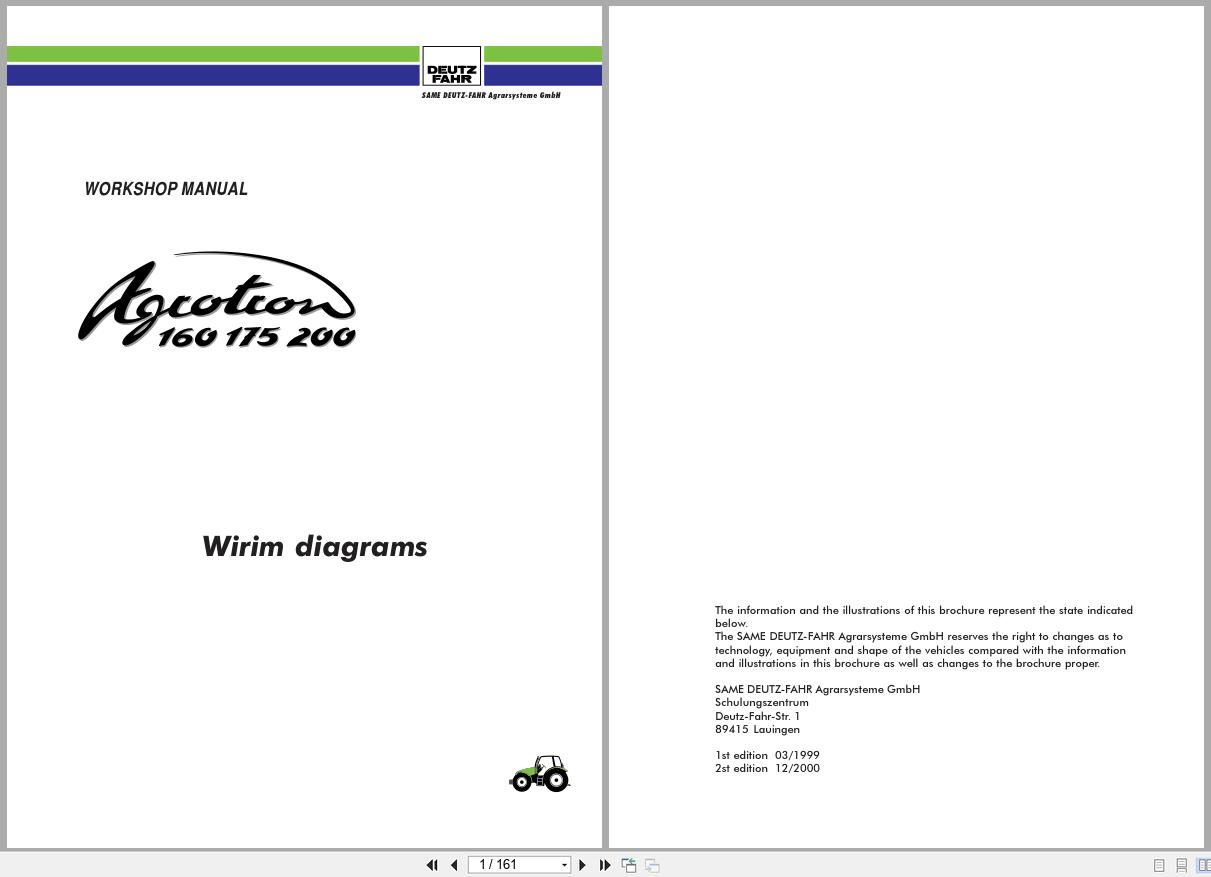 Deutz Fahr Tractor Agrotron 160 175 200 Wiring Diagram (1)