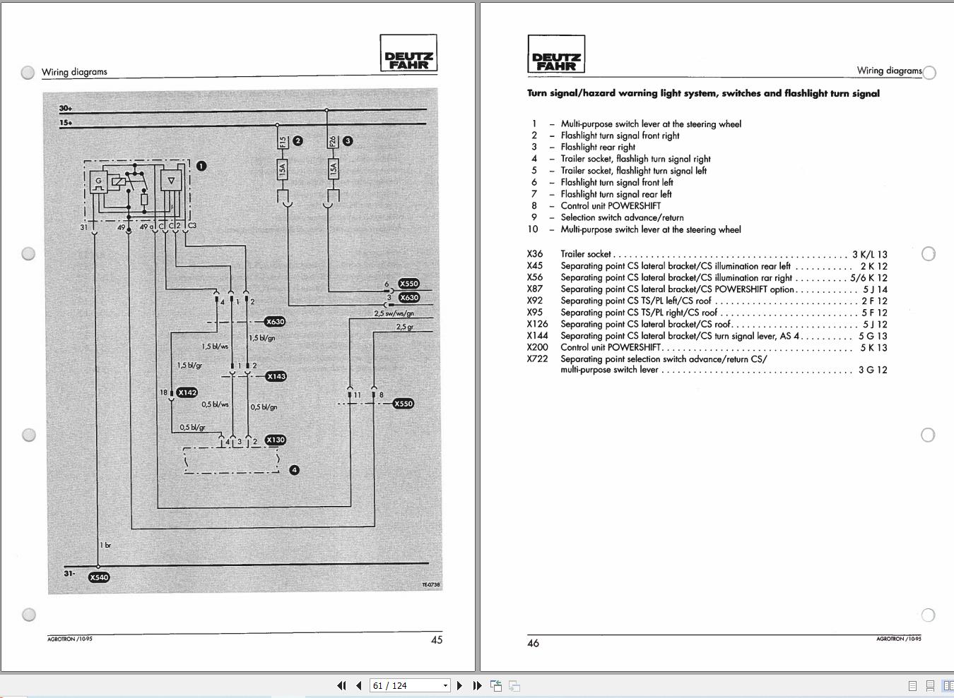 Deutz Fahr Tractor Agrotron 4.70 to 6.45 Wiring Diagram (2)