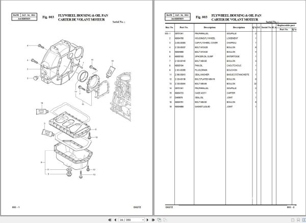 Doosan Excavator DX27Z Parts Catalog K1028287CEF 2