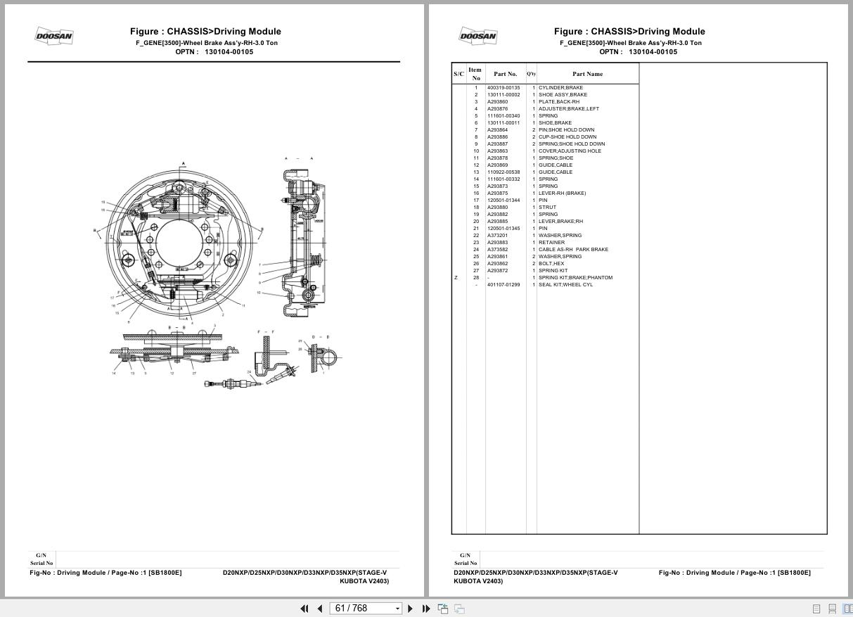 Doosan Forklift D20NXP to D35NXP Parts Book SB1800E00 2020 (2)