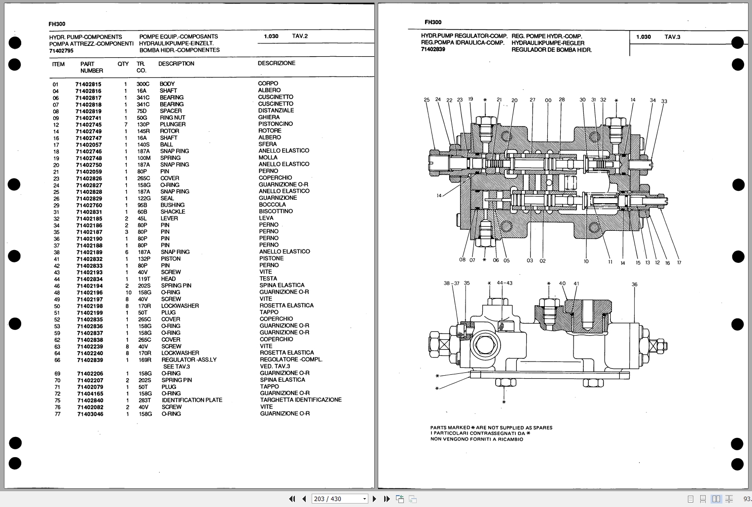 Fiat Hitachi Excavator FH300 Parts Manual (3)