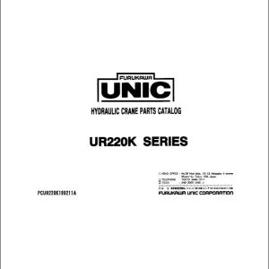 Furukawa Unic Crane UR220K SERIES Parts Catalog PCUR220K199211A EN JP (1)
