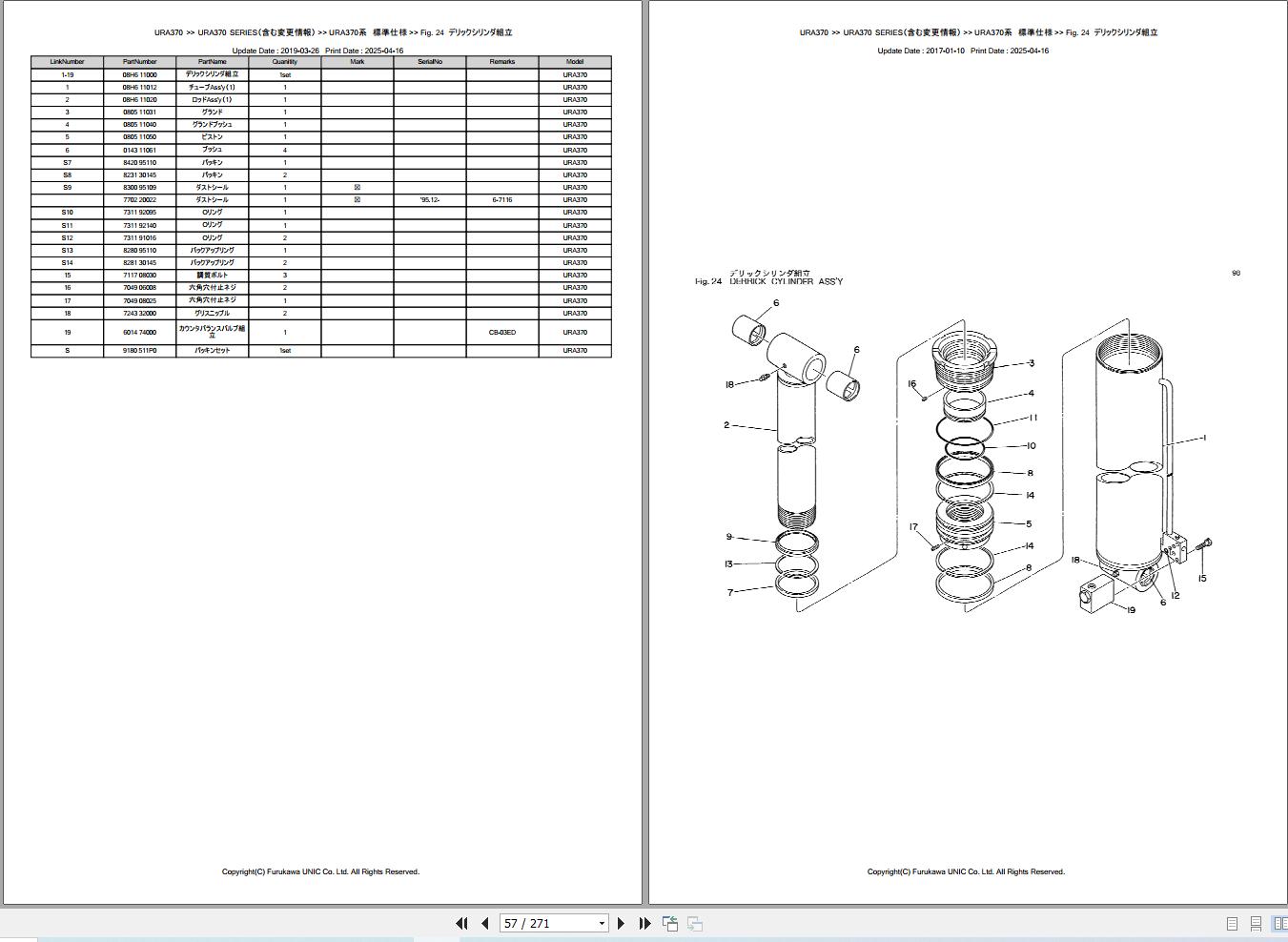 Furukawa Unic Crane URA370 SERIES Parts Catalog PCURA370199502A EN JP (2)