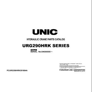 Furukawa Unic Crane URG290HRK SERIES Parts Catalog PCURG290HRK201804A EN JP (1)