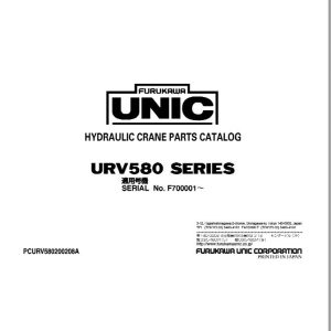 Furukawa Unic Crane URV580 SERIES Parts Catalog PCURV580200208A EN JP (1)