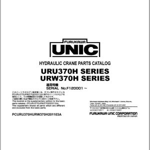 Furukawa Unic URU370H URW370H SERIES Parts Catalog PCURU370HURW370H201103A EN JP (1)