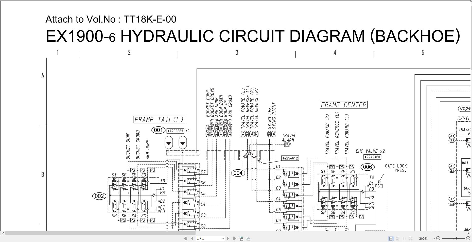 Hitachi Excavator EX1900 6 Electric and Hydraulic Diagrams TT18K E 00 1