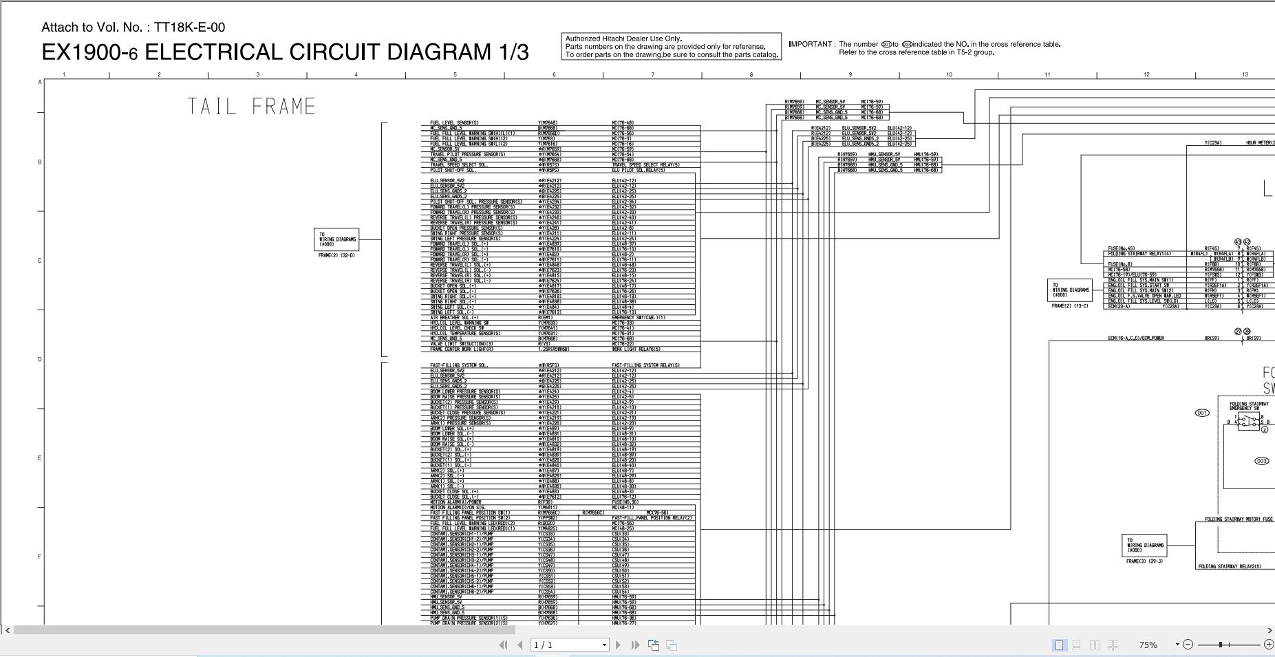 Hitachi Excavator EX1900 6 Electric and Hydraulic Diagrams TT18K E 00 2