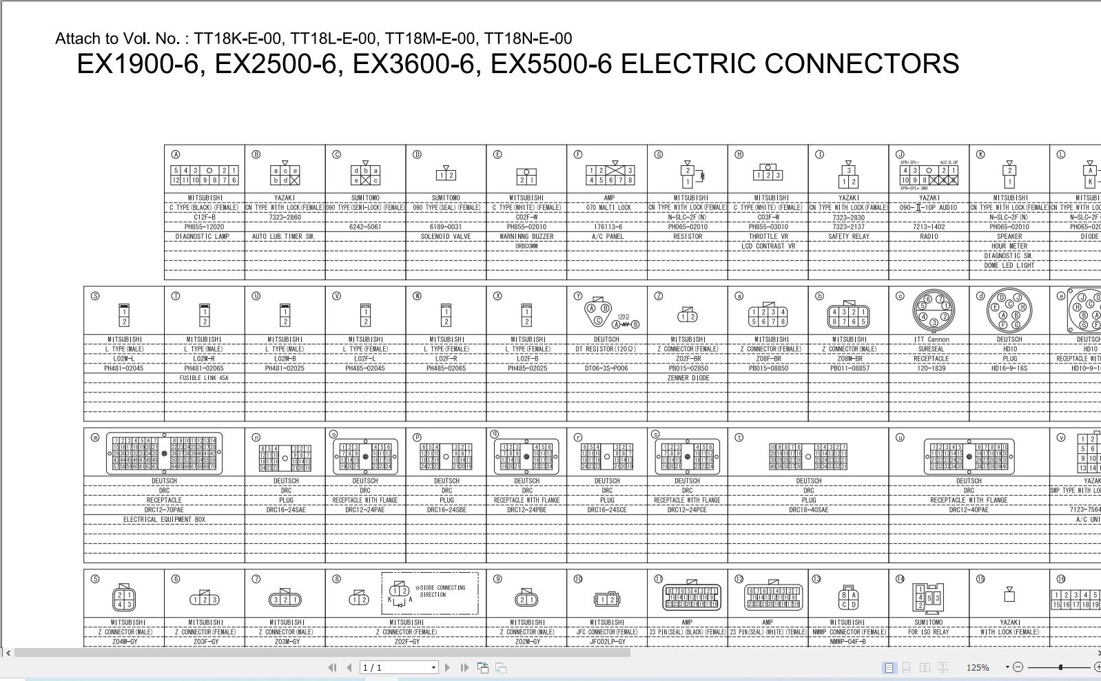 Hitachi Excavator EX1900 6 Electric and Hydraulic Diagrams TT18K E 00 3