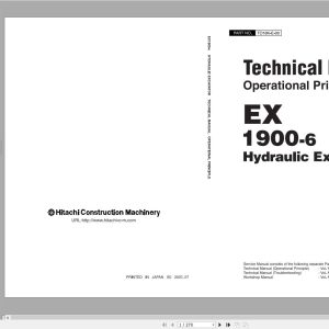 Hitachi Excavator EX1900 6 Technical Manual (Operational Principle) TO18K E 00 1