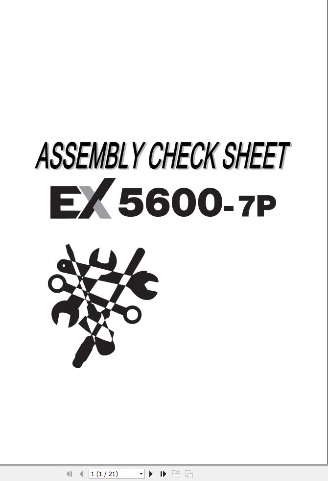 Hitachi Mining Excavator EX5600 7 Assembly Check Sheet 1