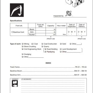 Hitachi Mining Excavator EX5600 7P Cummins FCO Ultra Sonic UT Inspection Check Sheets 1