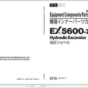 Hitachi Mining Excavator EX5600 7P Parts Catalog EN JP 2
