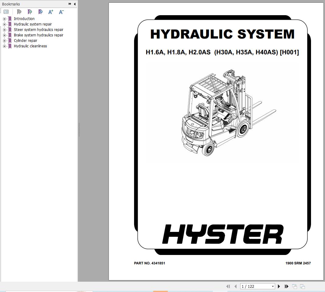 Hyster Forklift H1.6A H1.8A H2.0AS (H001) Service Manual 2025 (2)
