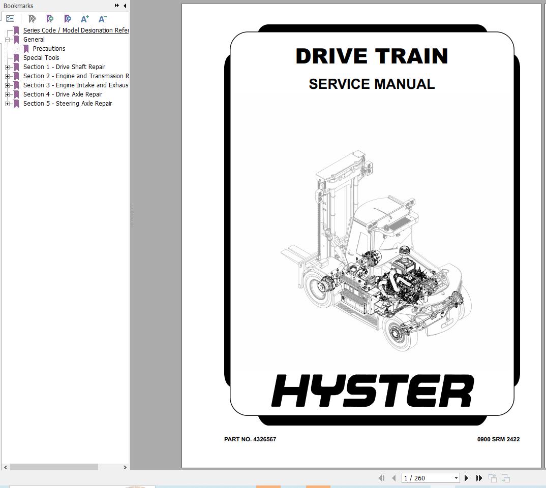 Hyster Forklift H150XD EC4 to H190 400XD (R007) Service Manual 2025 (2)