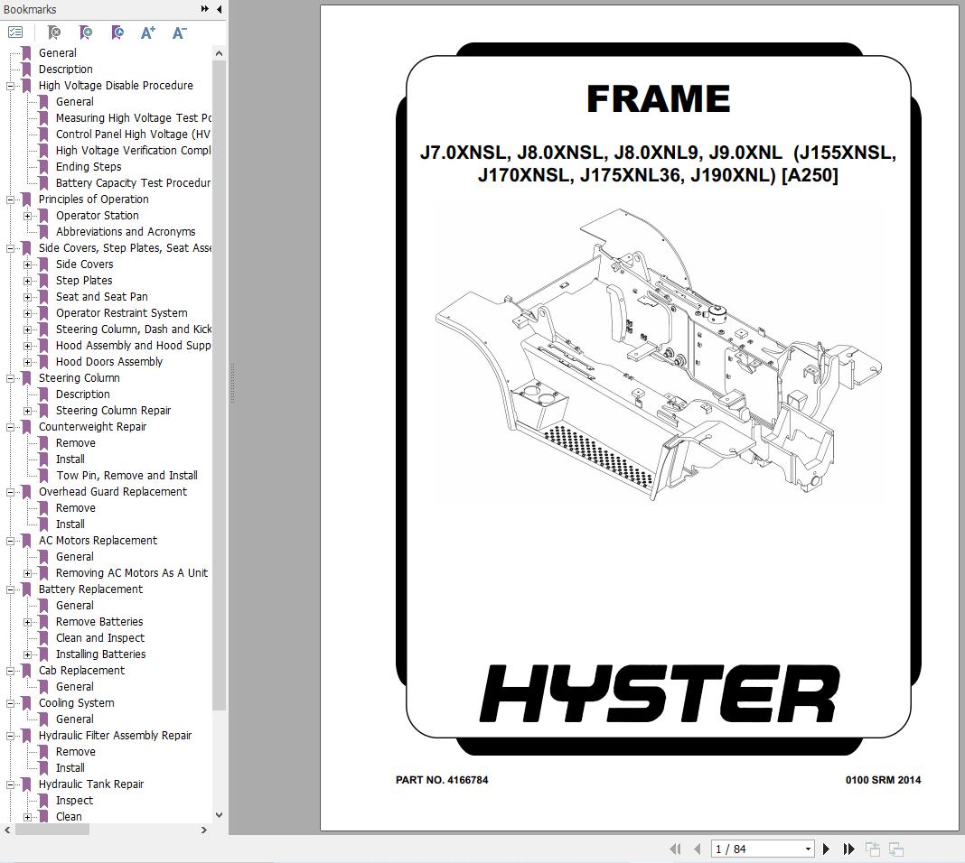 Hyster Forklift J7.0XNLS J8.0XNSL J8.0XNL9 J9.0XNL (A250) Service Manual 2024 (2)