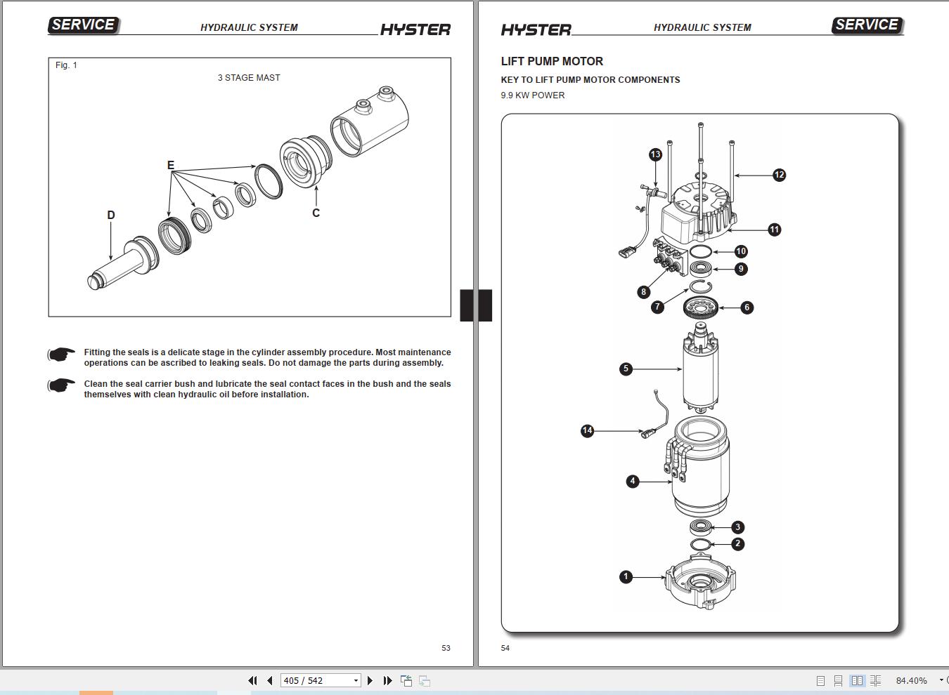 Hyster Forklift RO1.6 RO2.0 Service Manual 4333744 (4)