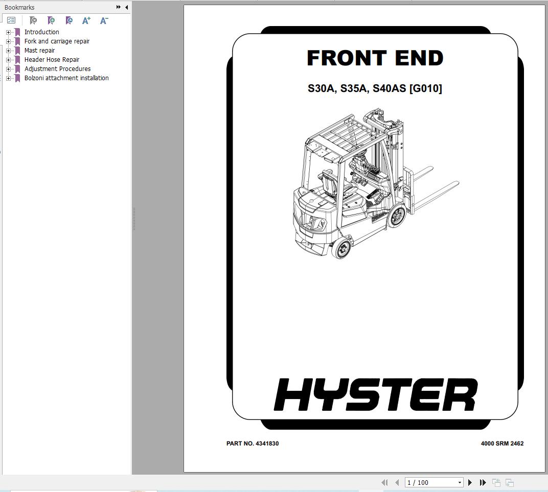 Hyster Forklift S30A S35A S40AS (G010) Service Manual 2025 (3)