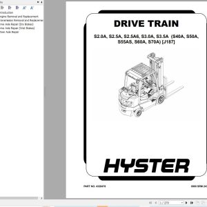 Hyster Forklift S40A S50A S55AS S60A S70A (J187) Service Manual 2025 (1)