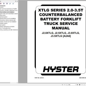 Hyster J2.0XTLG J2.5XTLG J3.0XTLG J3.5XTLG Europe (A2A6) Service Manual 2025 (1)