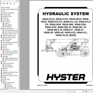 Hyster RS45 27CH RS46 41LSCH RS45 24IH RS46 38LSIH (B222) Service Manual (1)