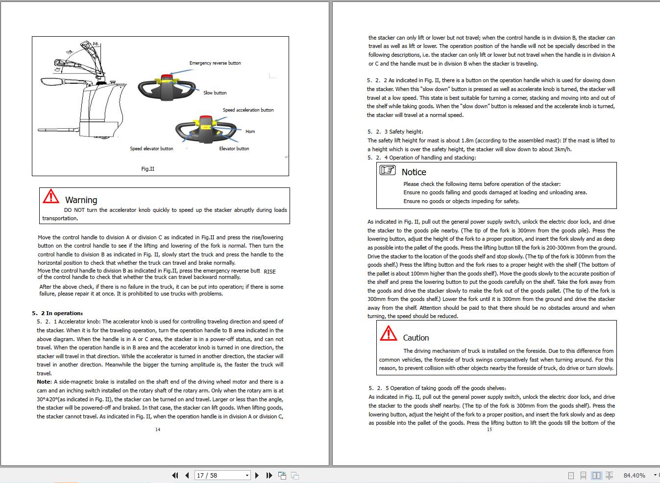Hyster S1.5 UTS (A3B3) SS1.5R UT (A3B7) Operation Maintenance Manual 4245859 (2)