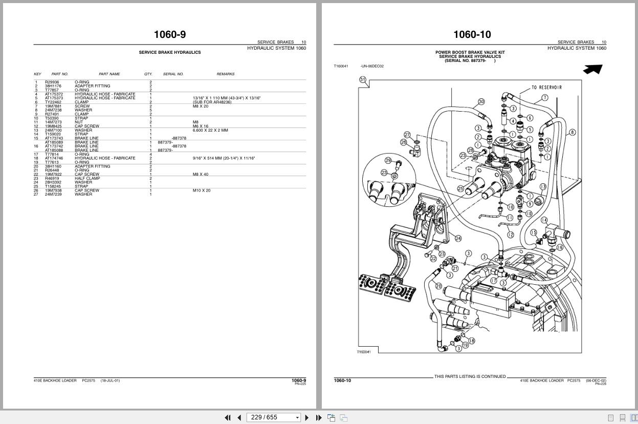 John Deere Backhoe Loader 410E Parts Catalog PC2575 2006 (2)