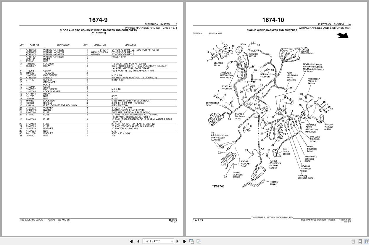 John Deere Backhoe Loader 410E Parts Catalog PC2575 2006 (3)