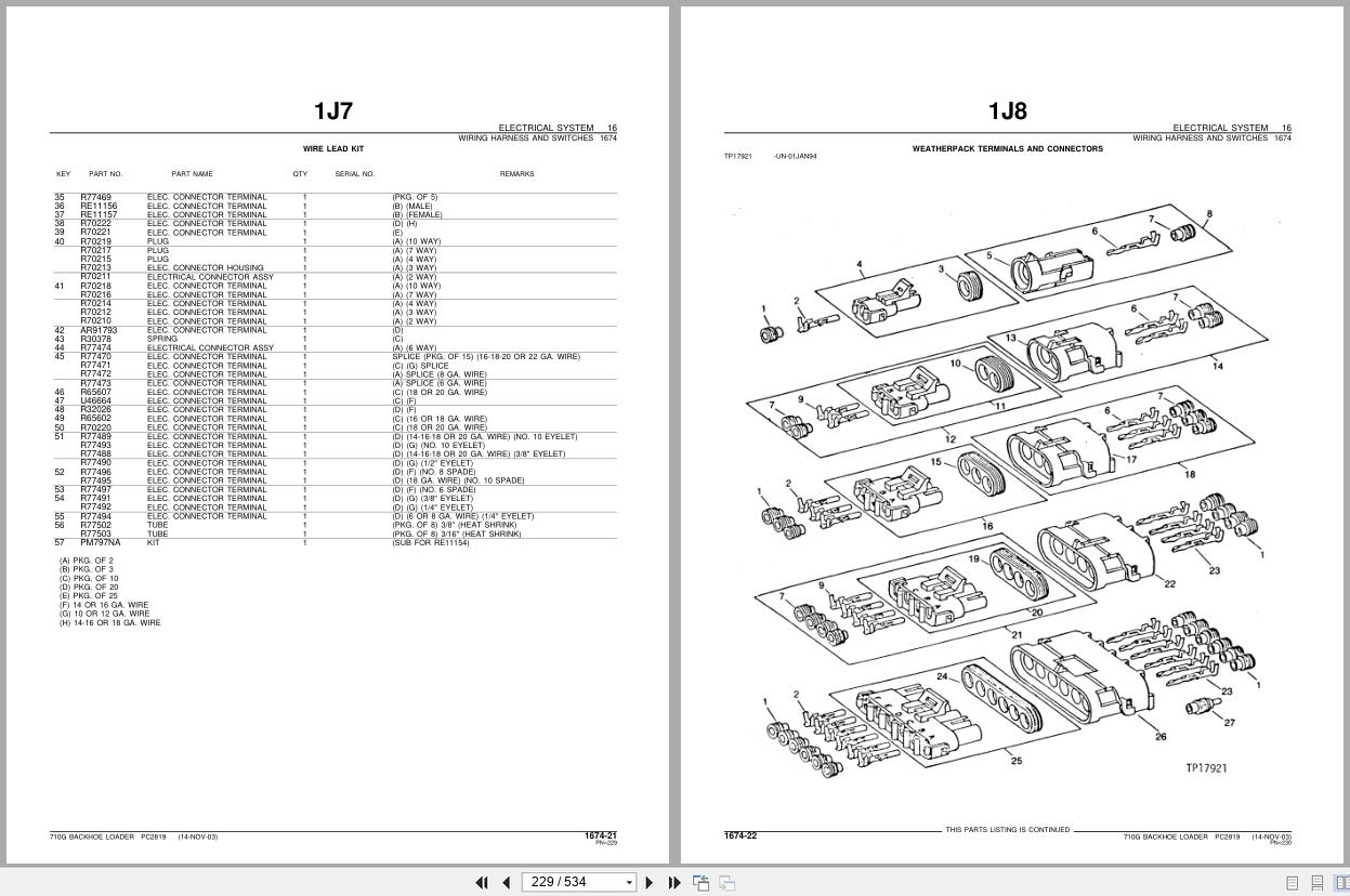John Deere Backhoe Loader 710G Parts Catalog PC2819 2004 (2)