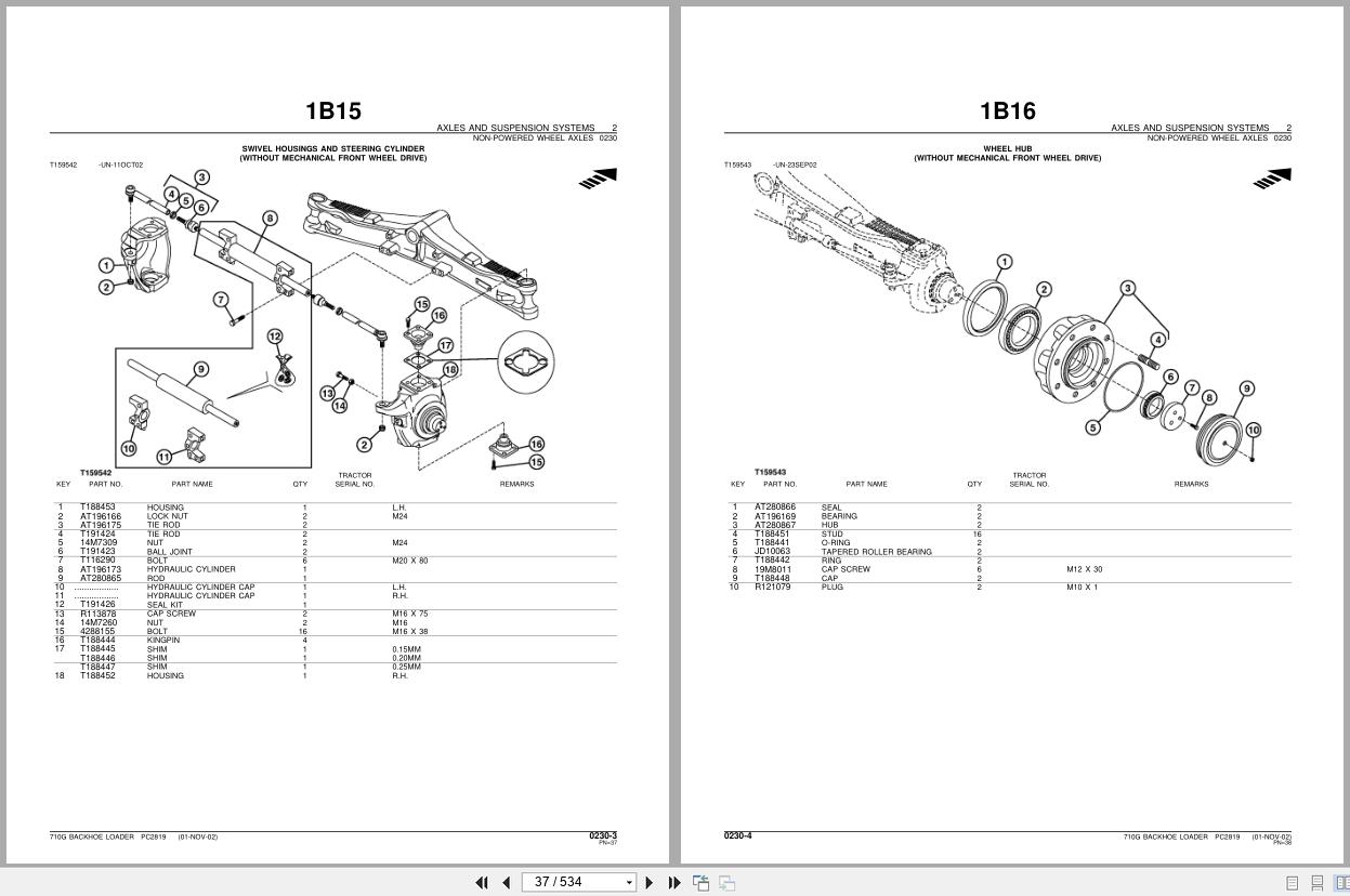 John Deere Backhoe Loader 710G Parts Catalog PC2819 2004 (3)