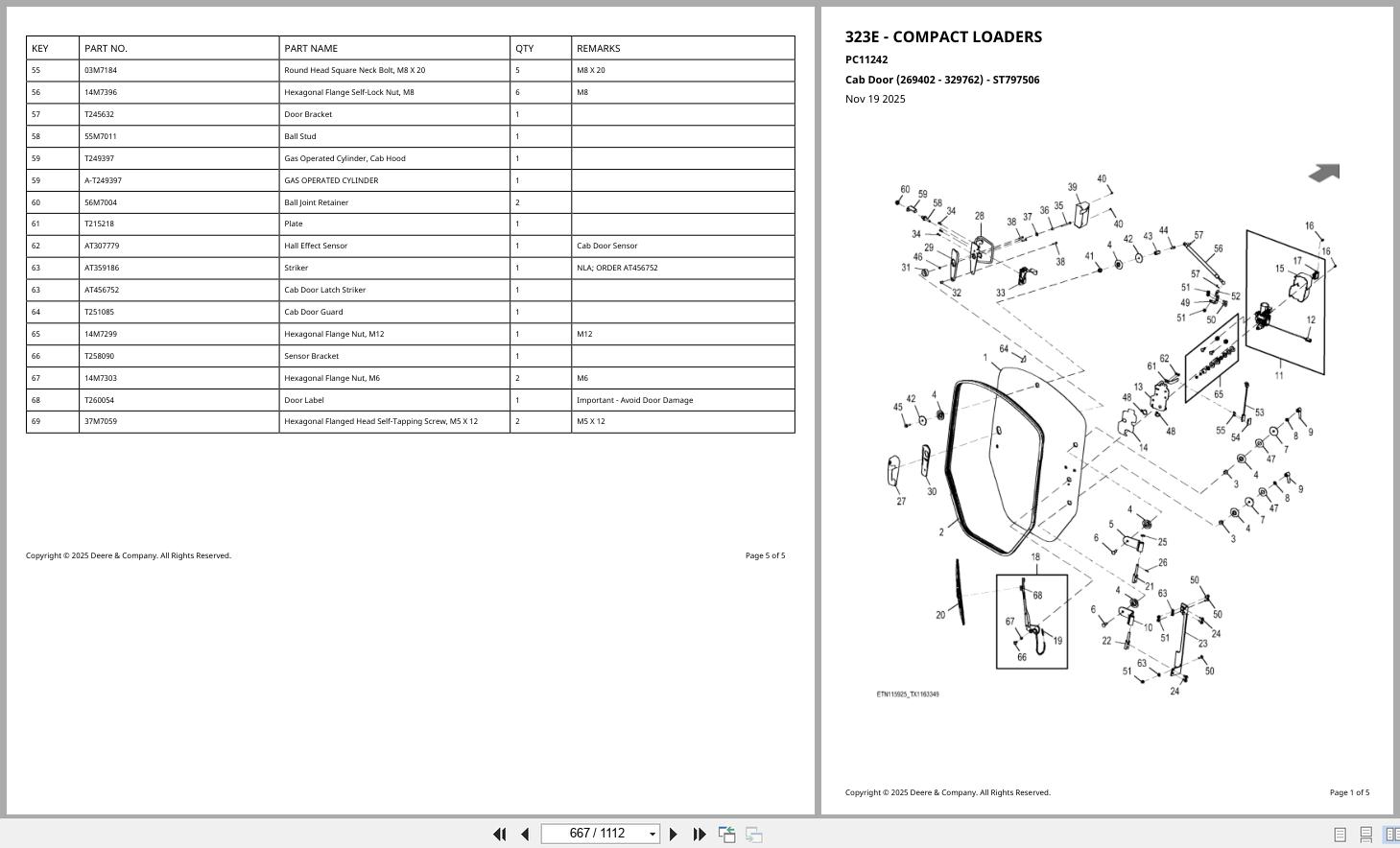 John Deere Compact Track Loader 323E Parts Catalog PC11242 (2)