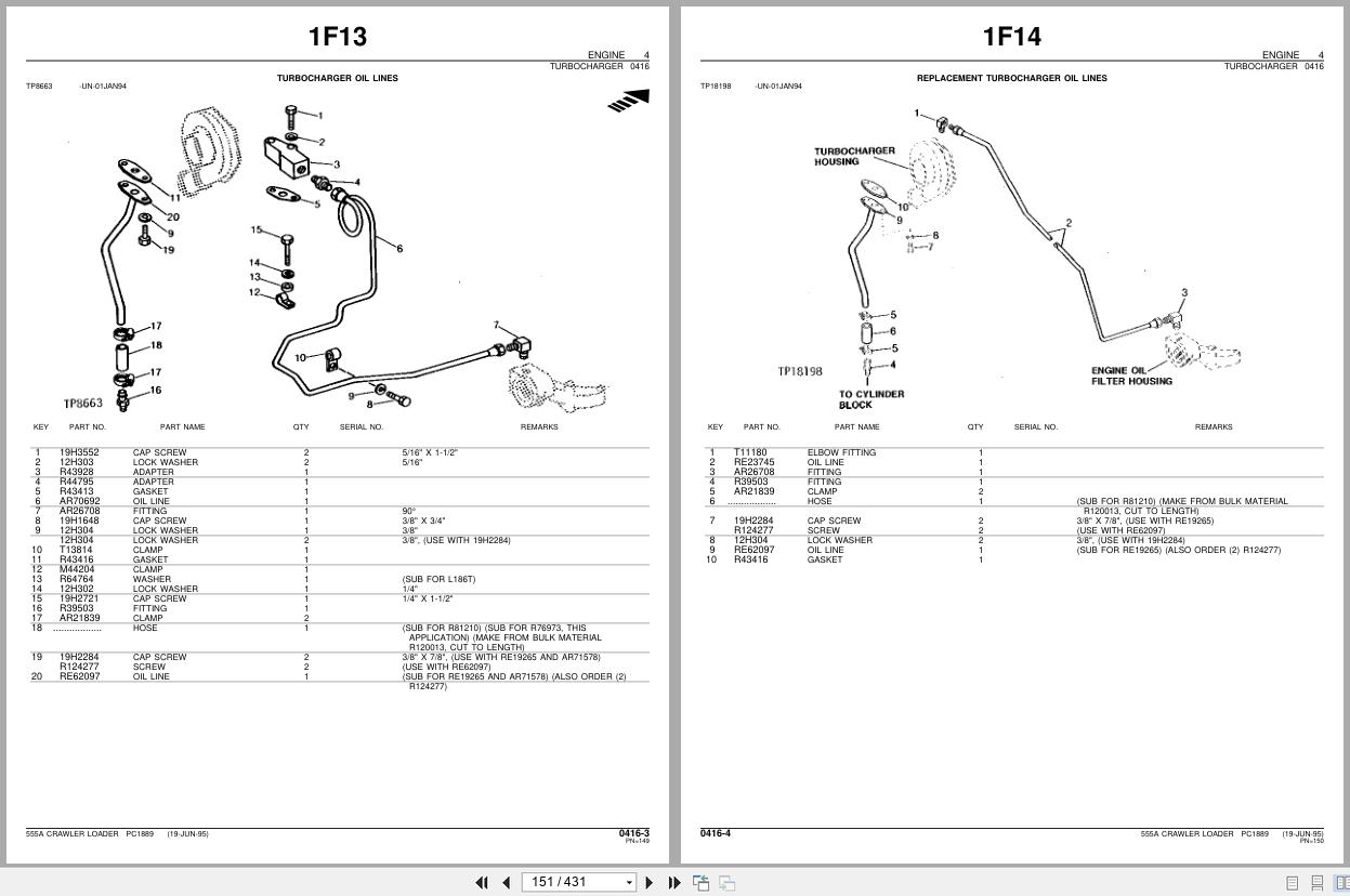John Deere Crawler Loader 555A Parts Catalog PC1889 2004 (2)