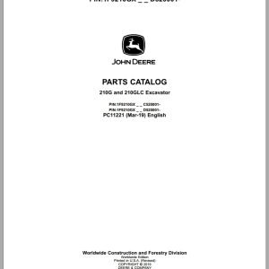 John Deere Excavator 210G 210GLC Parts Catalog PC11221 2019 (1)