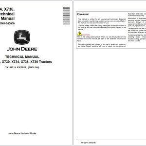 John Deere Tractors X710 X730 X734 X738 X739 Technical Manual TM122719 (1)